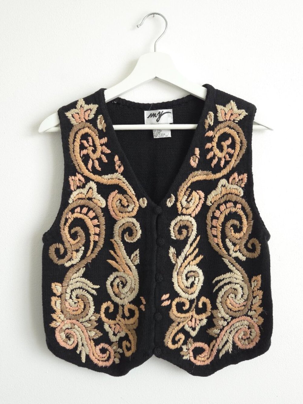 Vintage Embroidered Grandma Vest